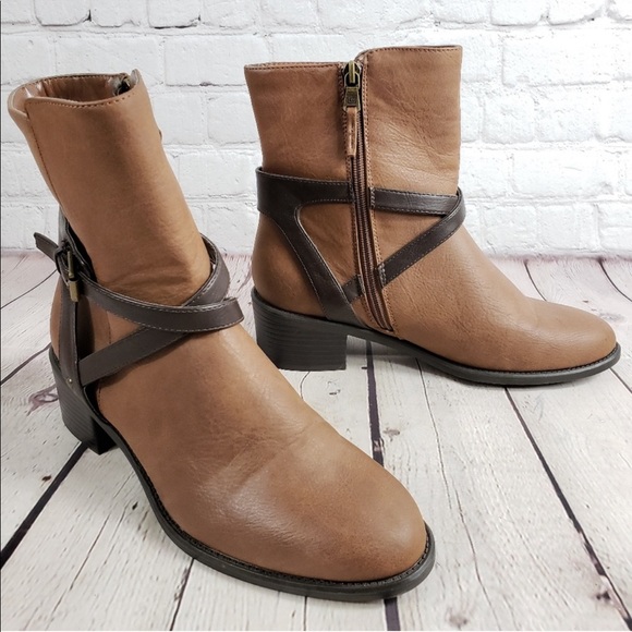 Chaps Brown Ankle Boots Size 7.5 - Picture 2 of 8